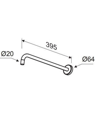 Brazo negro de ducha redondo a pared | BC130 05