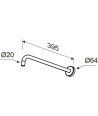 Brazo negro de ducha redondo a pared | BC130 05