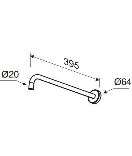 Brazo plata de ducha redondo a pared | BC110 12