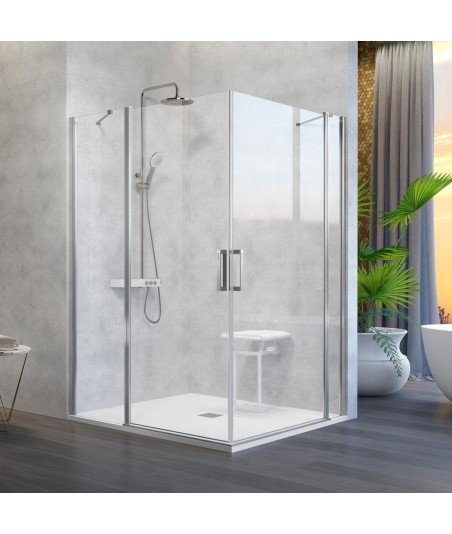 Mampara angular 2 fijos y 2 puertas abatibles Nardi