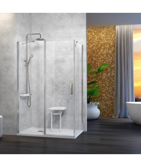 Mampara de ducha fija y abatible más lateral fijo ➤ Nardi N508