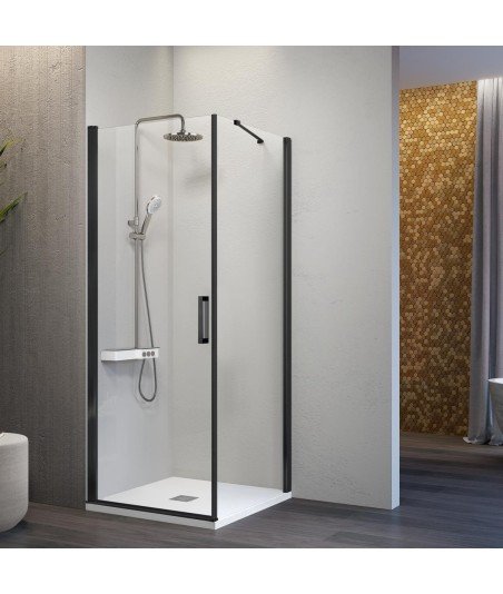 Mampara negra rectangular abatible más lateral fijo Nardi ® NA507