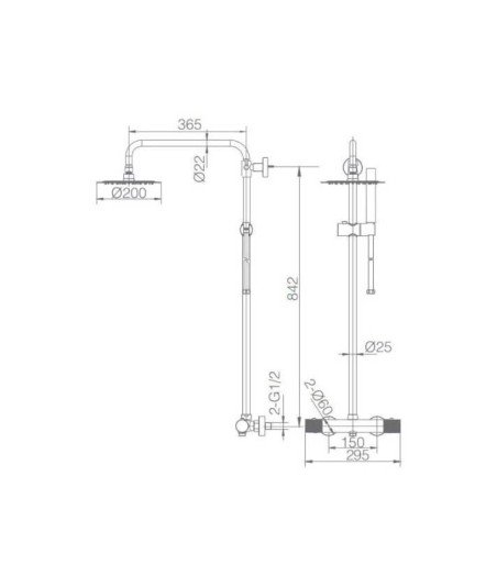 Columna de ducha termostática negro mate IMEX | BTD038/NG