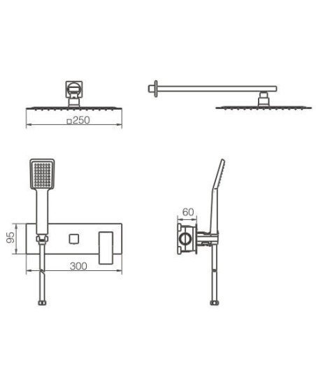 Ducha empotrada Noruega IMEX - GPN011 outlet