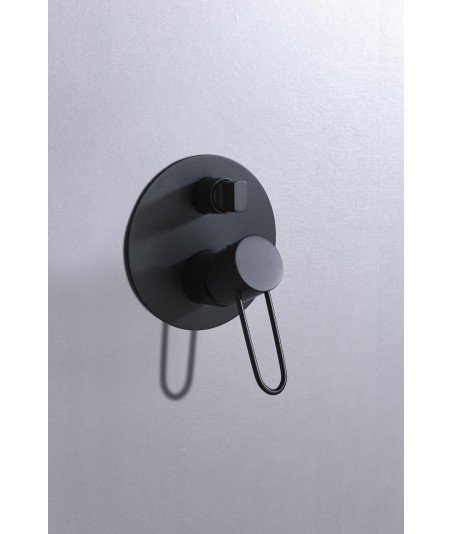 Ducha empotrada negro mate pared Milos IMEX