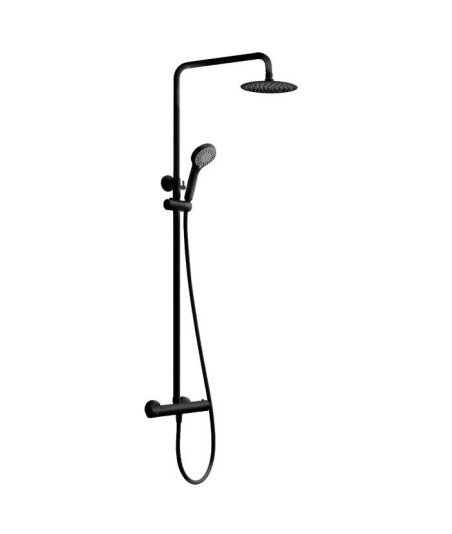 Columna negro mate termostática de ducha Kent IMEX | BTK017NG