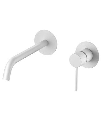 Grifo blanco empotrado de lavabo Milos IMEX | GLIS045/BL