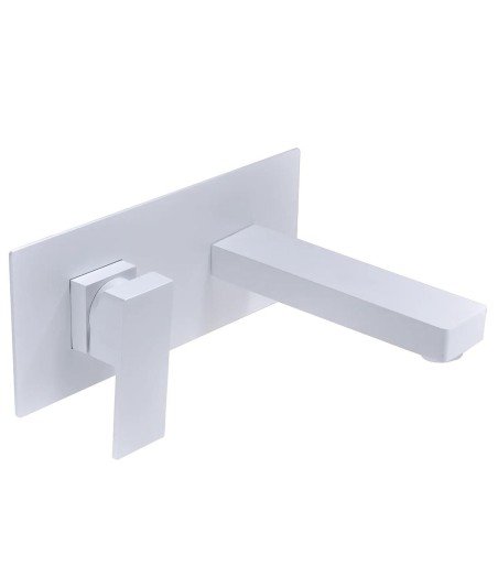 Grifo blanco mate empotrado de lavabo Suiza IMEX - GLE020/BL