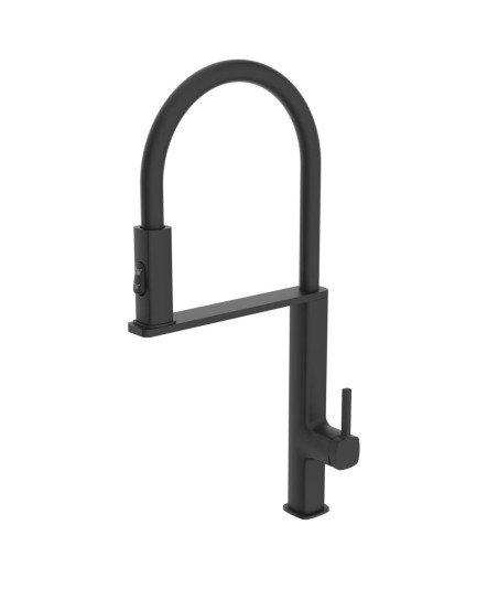 Grifo negro mate extraíble de cocina Menorca IMEX | GCE019/NG