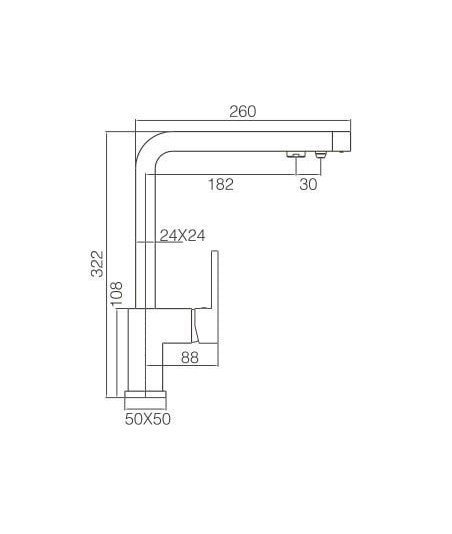 Grifo para Osmosis de cocina Capri IMEX - GOS002 dos vías