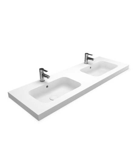 Mueble de baño en acabado oro cepillado | Con lavabo de resina