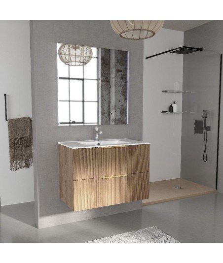 Mueble de baño en acabado oro cepillado | Modelo Ávalon