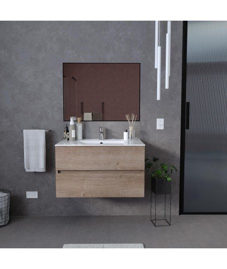 Mueble de baño 2 cajones odilla Berk Torvisco