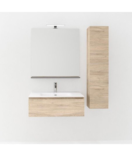 Mueble de baño color pardo | Una cajón suspendido ELE