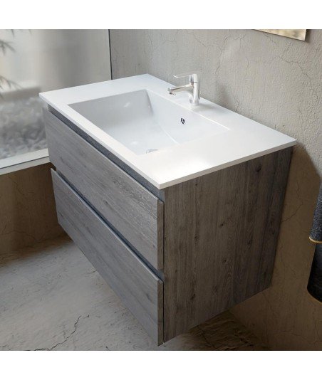 Mueble de baño color zain | 2 cajones suspendido ELE Torvisco