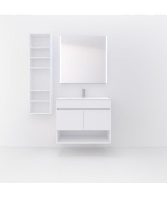 Mueble de baño blanco brillo | 2 cajones puertas oferta Lans