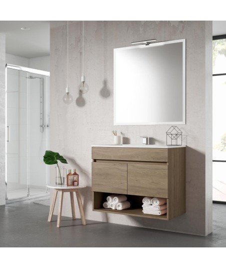 Mueble de baño color pardo | 2 cajones puertas oferta Lans