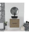 Mueble de baño lavabo negro y mueble oro | Modelo Ávalon