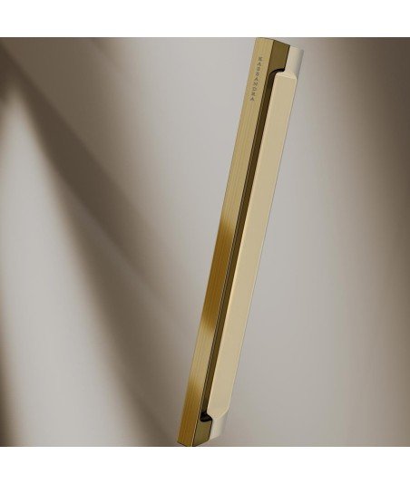Mampara frontal fijo y corredera en oro cepillado ® Delta DE102