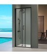 Mampara de baño negro mate plegable Prisma | Mamparas Blau