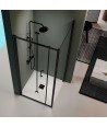 Mampara de baño negro mate plegable Prisma | Mamparas Blau