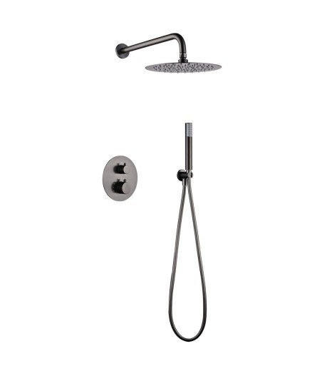 Ducha termostática black gun metal Monza IMEX | GTM039/BGM