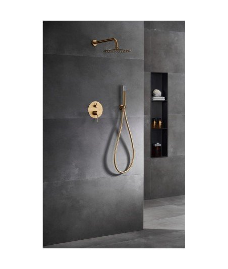 Ducha empotrada oro cepillado Monza IMEX | GPM039/OC