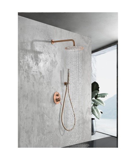 Ducha empotrada oro rosa cepillado Monza IMEX | GPM039/BGM