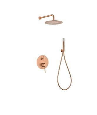 Ducha empotrada oro rosa cepillado Monza IMEX | GPM039/BGM