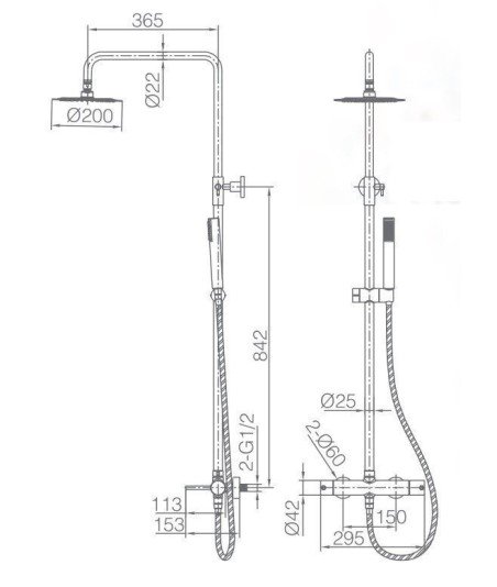 Columna termostática ducha Monza IMEX en oferta | BTM039/OC