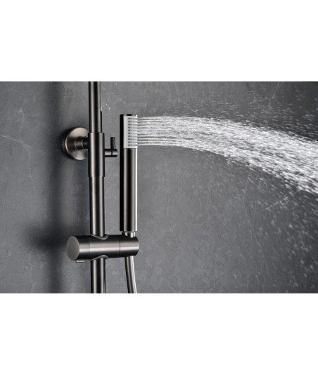 Columna termostática ducha Monza IMEX en oferta | black gun metal