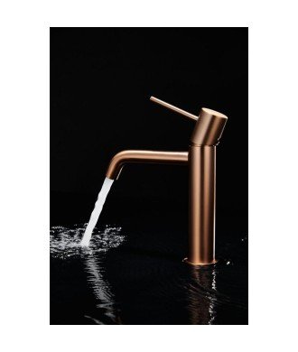 Grifo monomando de lavabo oro rosa Monza IMEX | BDM039-1OC