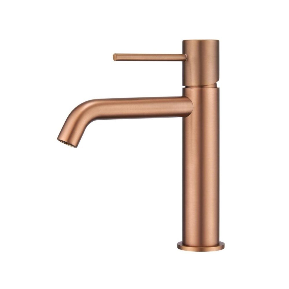 Grifo monomando de lavabo oro rosa Monza IMEX | BDM039-1OC