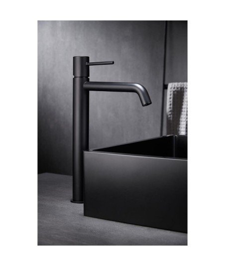 Grifo caño alto de lavabo negro mate Monza IMEX| BDM039-3NG