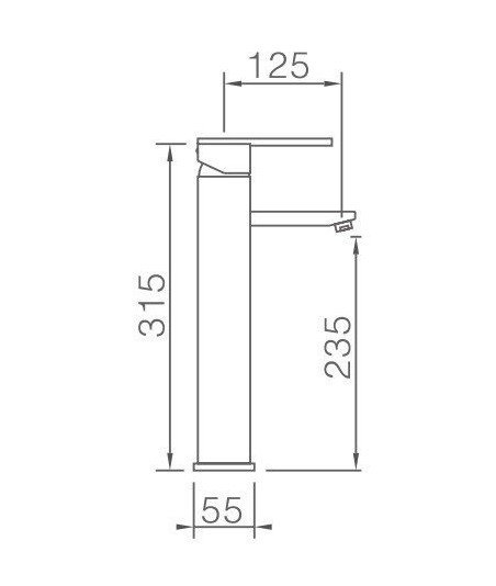 Grifo caño alto de lavabo black gun metal Monza IMEX| BDM039-3BGM