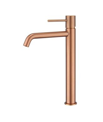 Grifo caño alto de lavabo oro rosa cepillado Monza IMEX| BDM039-3ORC