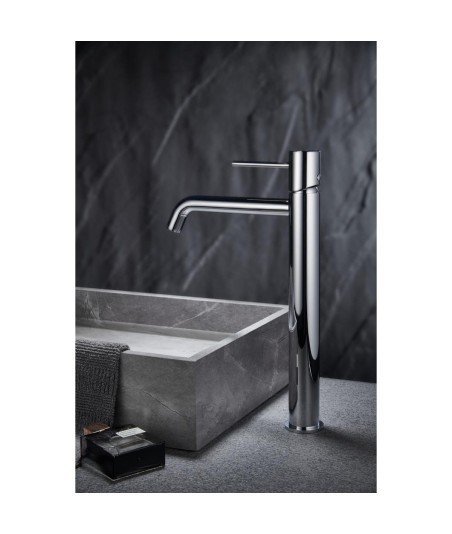 Grifo caño alto de lavabo plata Monza IMEX| BDM039-3