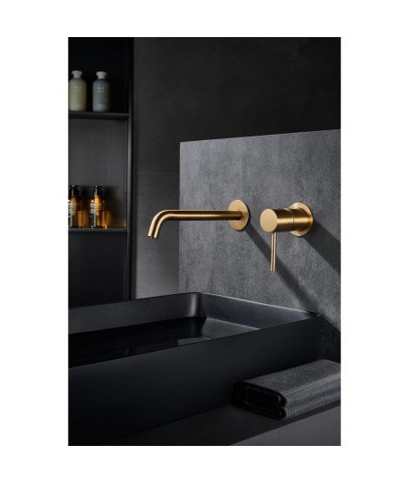 Grifo oro cepillado empotrado de lavabo Monza IMEX | Mamparas Blau
