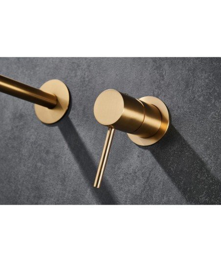 Grifo oro cepillado empotrado de lavabo Monza IMEX | Mamparas Blau