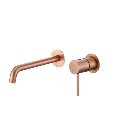 Grifo oro rosa cepillado empotrado de lavabo Monza IMEX | Mamparas Blau