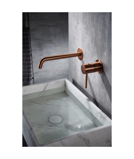 Grifo oro rosa cepillado empotrado de lavabo Monza IMEX | Mamparas Blau