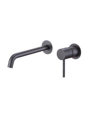 Grifo negro mate empotrado de lavabo Monza IMEX | Mamparas Blau