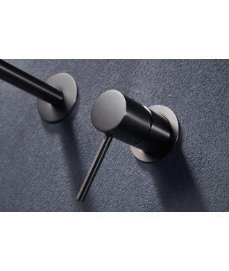 Grifo negro mate empotrado de lavabo Monza IMEX | Mamparas Blau