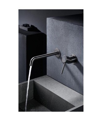 Grifo negro mate empotrado de lavabo Monza IMEX | Mamparas Blau