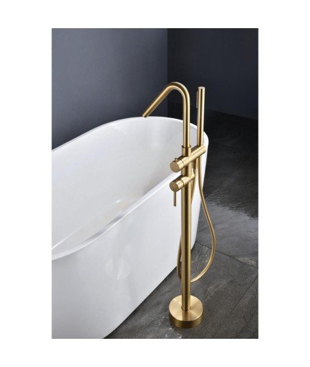 Grifo oro cepillado pie de bañera Córcega IMEX | BBECO1/OC