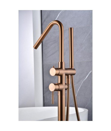 Grifo oro rosa cepillado pie de bañera Córcega IMEX | BBECO1/OC