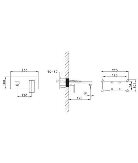 Grifo Orion blanco mate empotrado | monomando de lavabo Blau