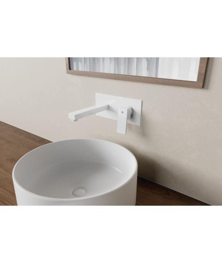 Grifo Orion blanco mate empotrado | monomando de lavabo Blau