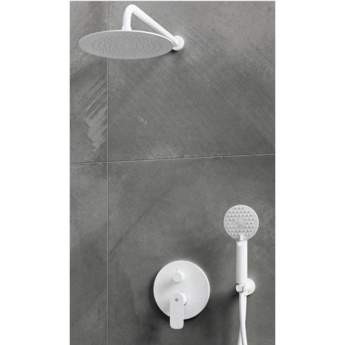 Ducha empotrada blanco mate modelo Round en oferta