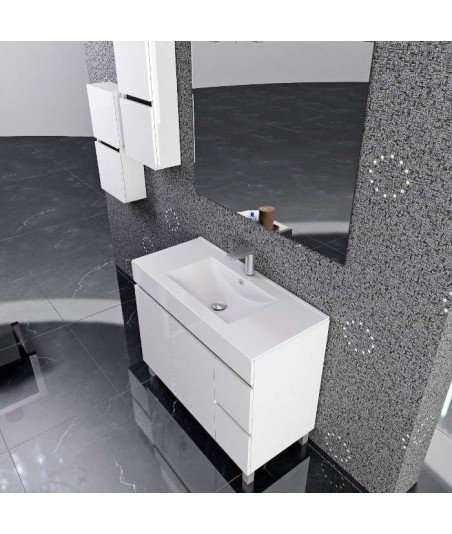 Lavabo cerámico cuadrado extrafino | de 45 cm de fondo